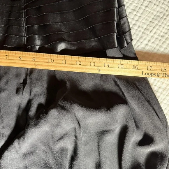 Vintage Tadashi Dress Womens 10 Black Silk Halter Pleated Y2K Gown Whimsigoth - Picture 16 of 16